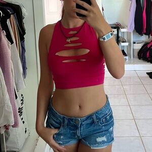 Garage hot pink crop top - Size XS